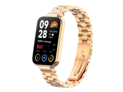 Bracelete para Xiaomi Mi Band 8 Pro / 9 Pro XIAOMOYU em metal ouro rosa com três contas