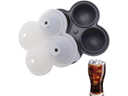 Forma De Gelo Redonda De Silicone Antiaderente Com 4 Cavidades