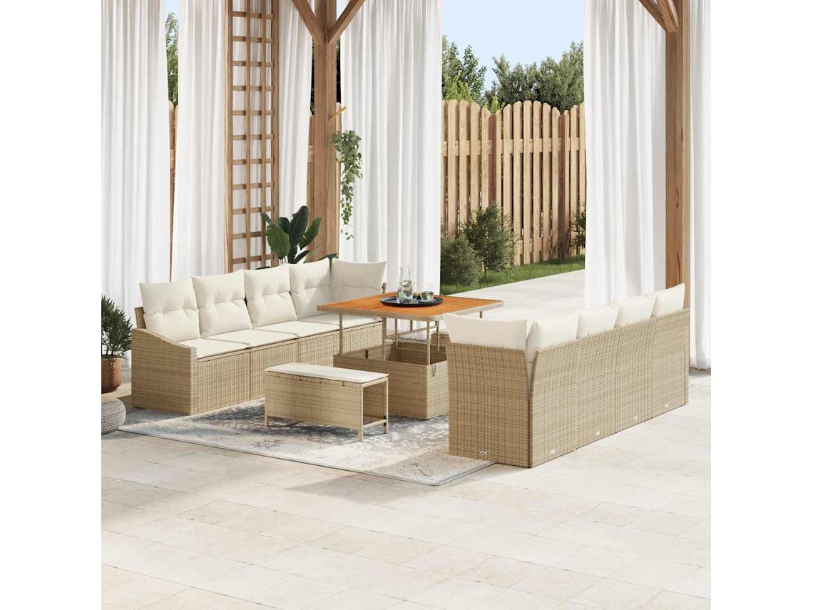 Vidaxl Conjunto De Sofá De Jardim 11 Unid. 10-número De Lugares