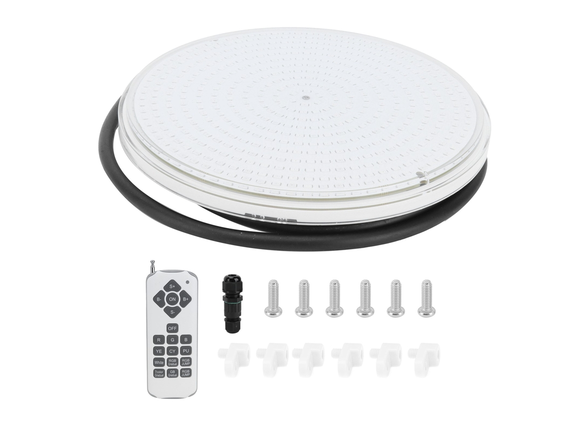 Lâmpada Submersível Rgb para Piscina Par56 Ip68 12v com Controle Remoto 7 Modos | S/MARCA