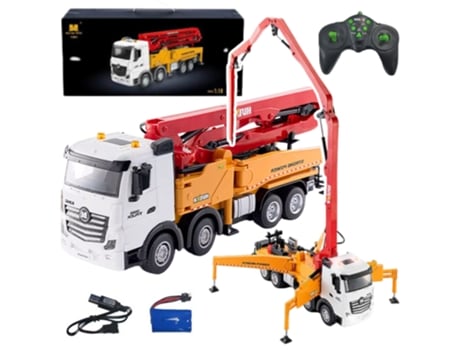 Caminhão Betoneira Rc Huina Amarelo Com Controle Remoto 118