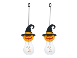 Lâmpada decorativa de Halloween recarregável com cabo de silicone, 3 níveis de brilho, 2 pacotes | S/MARCA