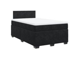 Cama Boxspring com Colchão 120x190 Cm Veludo Preto MAISON EXCLUSIVE
