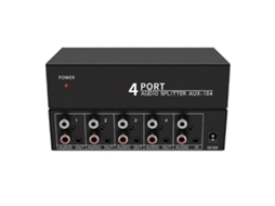 Audio Splitter 1 In 4 Out L/r Aux Stereo Distribuidor Áudio Plugue Eu