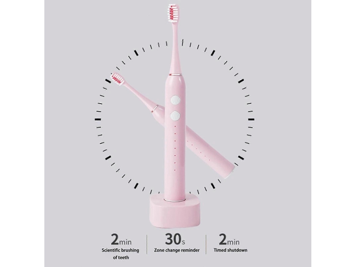 Escova De Dentes Elétrica Silenciosa, Portátil, Com Temporizador Inteligente, Classificação Ipx7, Resistente À Água E Com Função De Vibração. Ofe