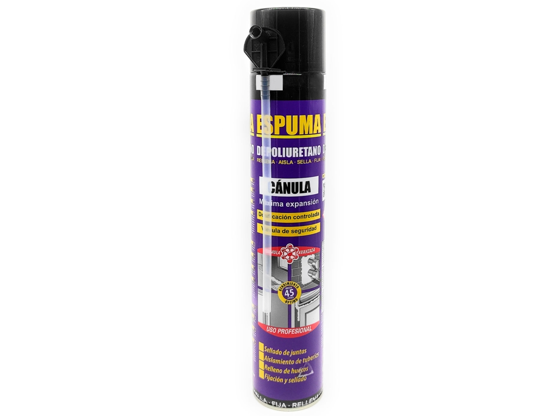 Espuma Expansível De Poliuretano Com Cânula Para Vedação E Isolamento Acústico, Térmico, Elétrico, Janelas, Divisórias, Amarelo, 750 Ml, Modelo Acan