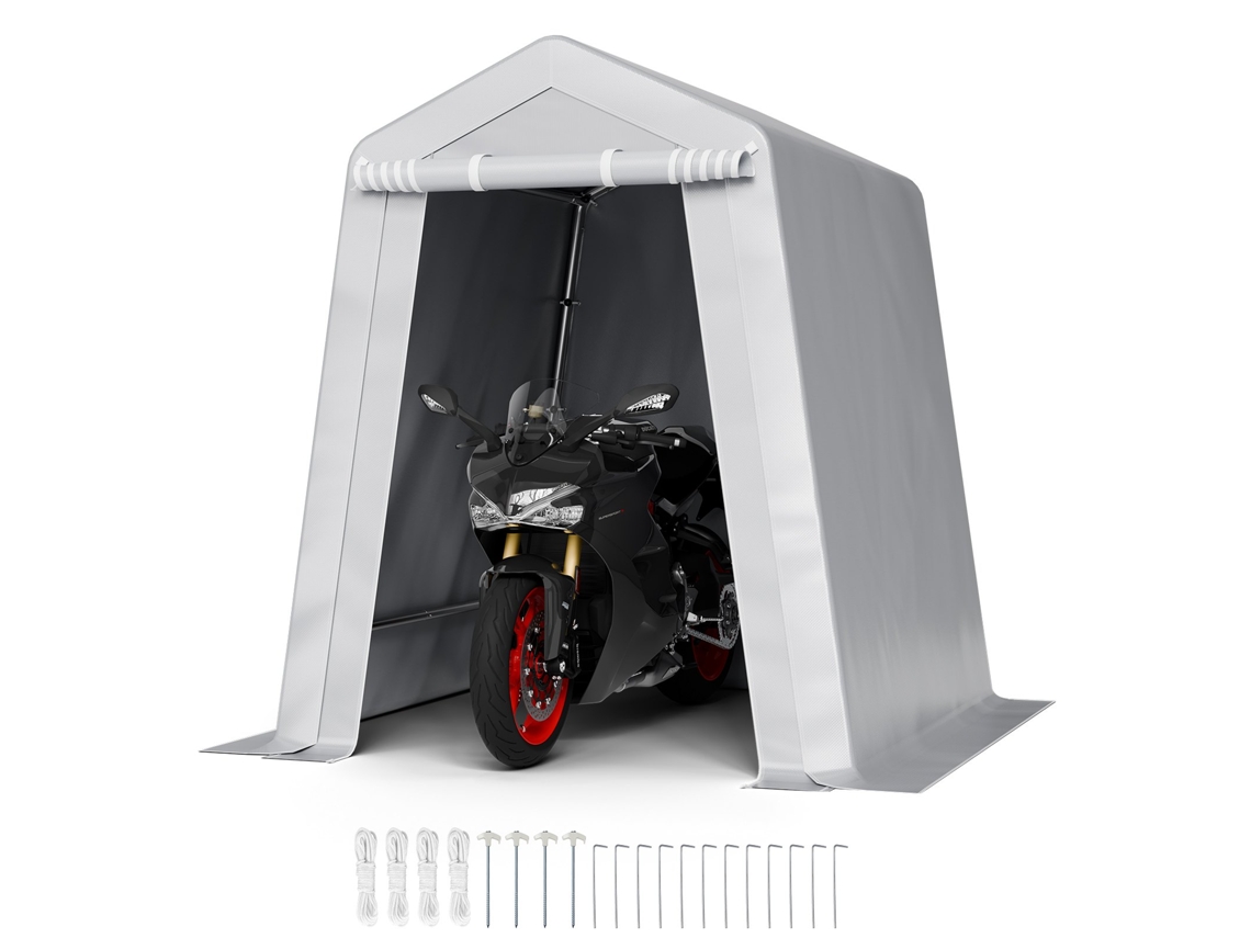 Casota De Armazenamento Exterior 183x183x213 Cm Tenda Portátil, Cinzenta Vevor