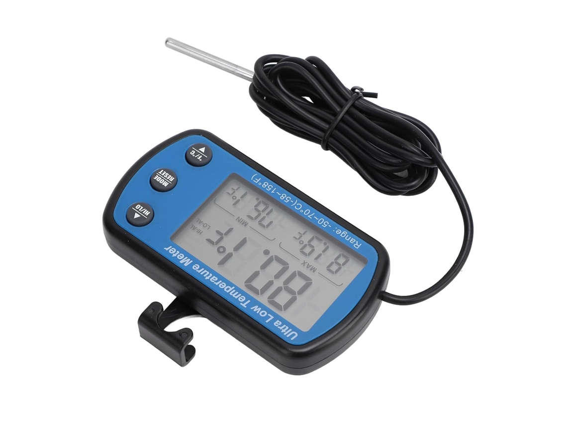 Lurelia Termómetro Digital Para Frigorífico E Congelador, Alta Precisão, Visor Lcd, Alarme Sonoro, Memória Máx./mín., Impermeável