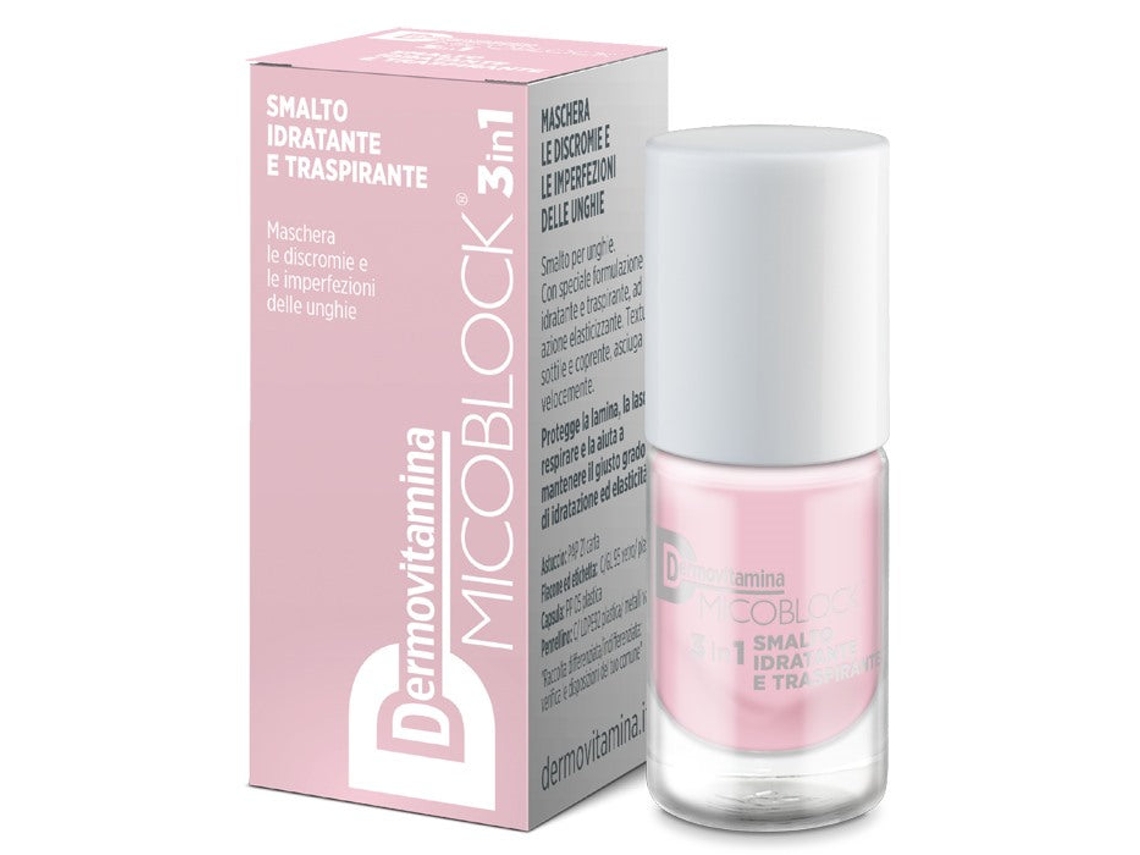 Dermovitamina Micoblock 3 Em 1 Esmalte Hidratante E Transpirável Rosa Claro 5 Ml Dermovitamina