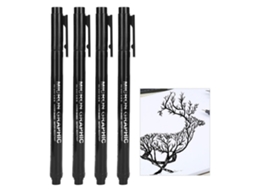 12pcs Micron Liner Pluma De Punta Fina Tinta Negra Impermeable Para Dibujo Y Boceto Cómic (03)