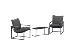 Maison Exclusive - Conjunto De Sofá De Jardim 3 Pcs Preto E Anthracite Aço