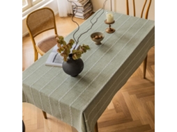 Toalha De Mesa Retangular De Linho E Algodão Verde-sálvia, Toalha De Mesa Boêmia Macia E Lavada, Durável E De Estilo Fazenda