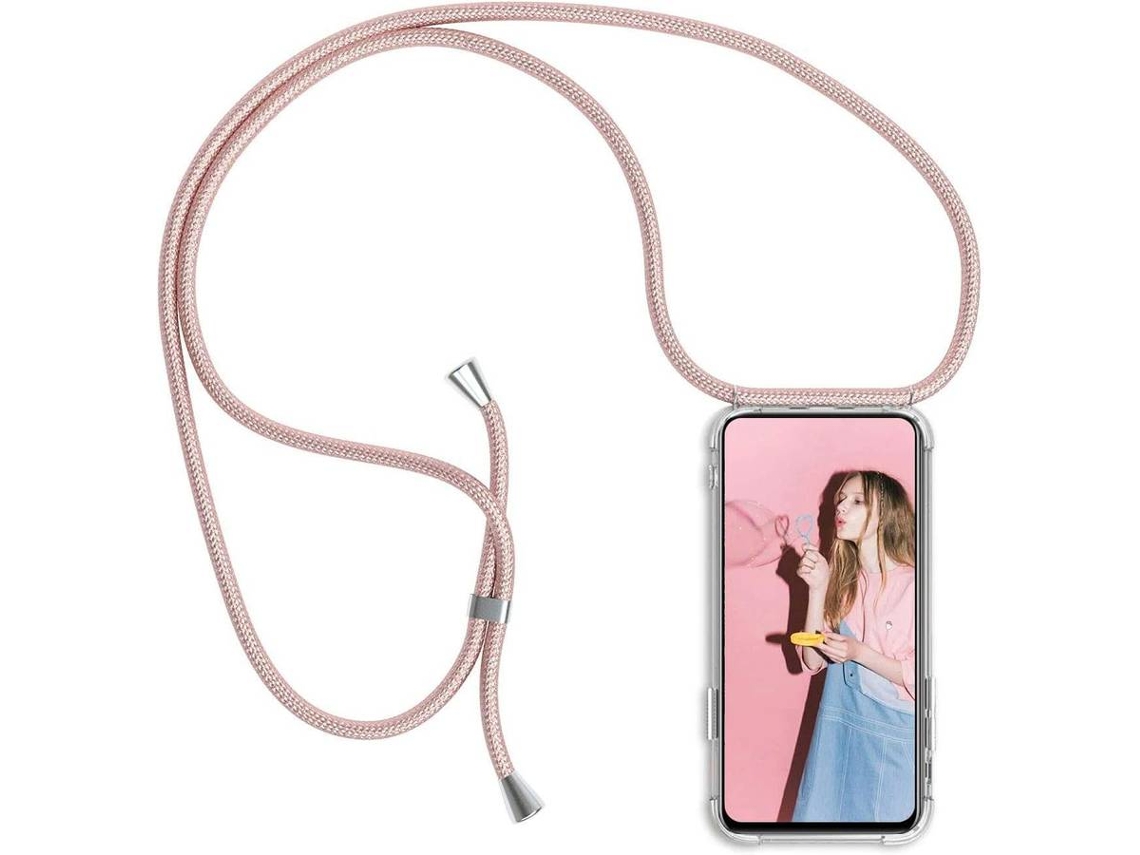 Capa iPhone XS Max HONGWE. Com corda Transparente, Rosa