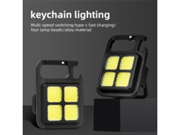 Lanterna Chaveiro Usb Recarregável Camping Cob Brilhante
