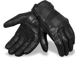 Luvas De Couro Para Motociclista Masculinas - Luvas De Couro Bovino 100%, Compatíveis Com Telas Sensíveis Ao Toque, Respiráveis ​​(pretas)