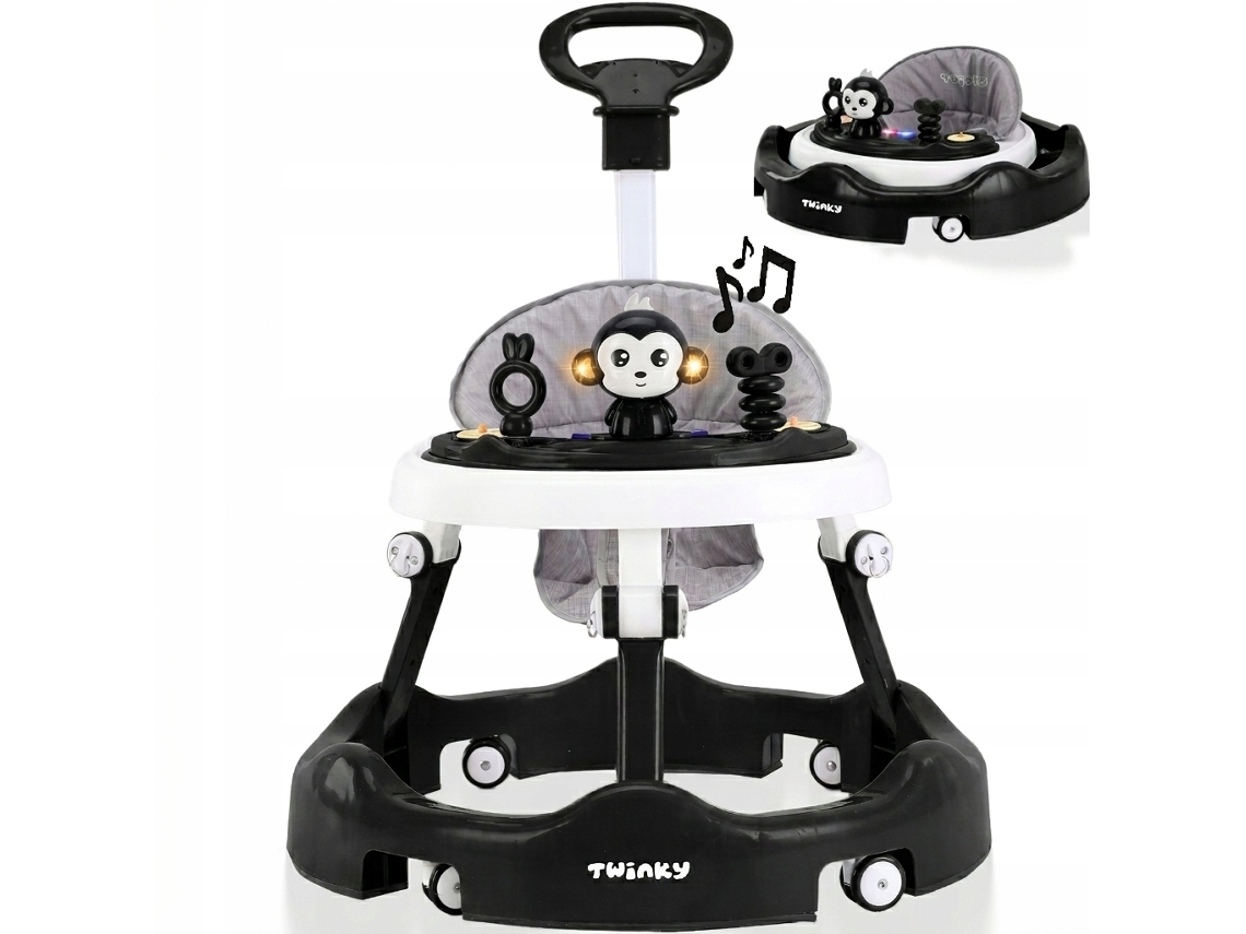 Andarilho para Bebé com Tapete de Chão TWINKY (preto)