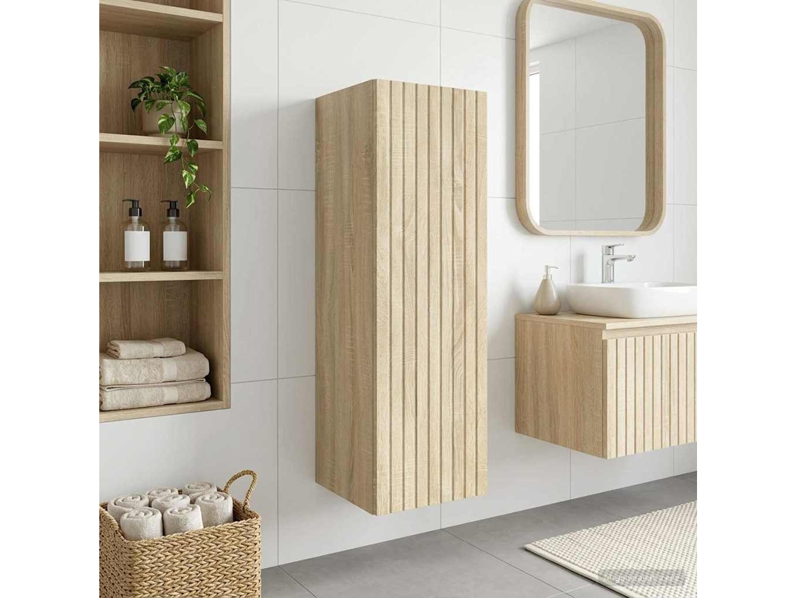 Vidaxl Gabinete De Banheiro Suspenso Carvalho Sonoma 33 X 34,5 X 60 Cm