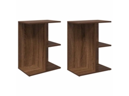 Bedside Table, Bedside Tables Vidaxl Marrom Madeira Processada (n/a)