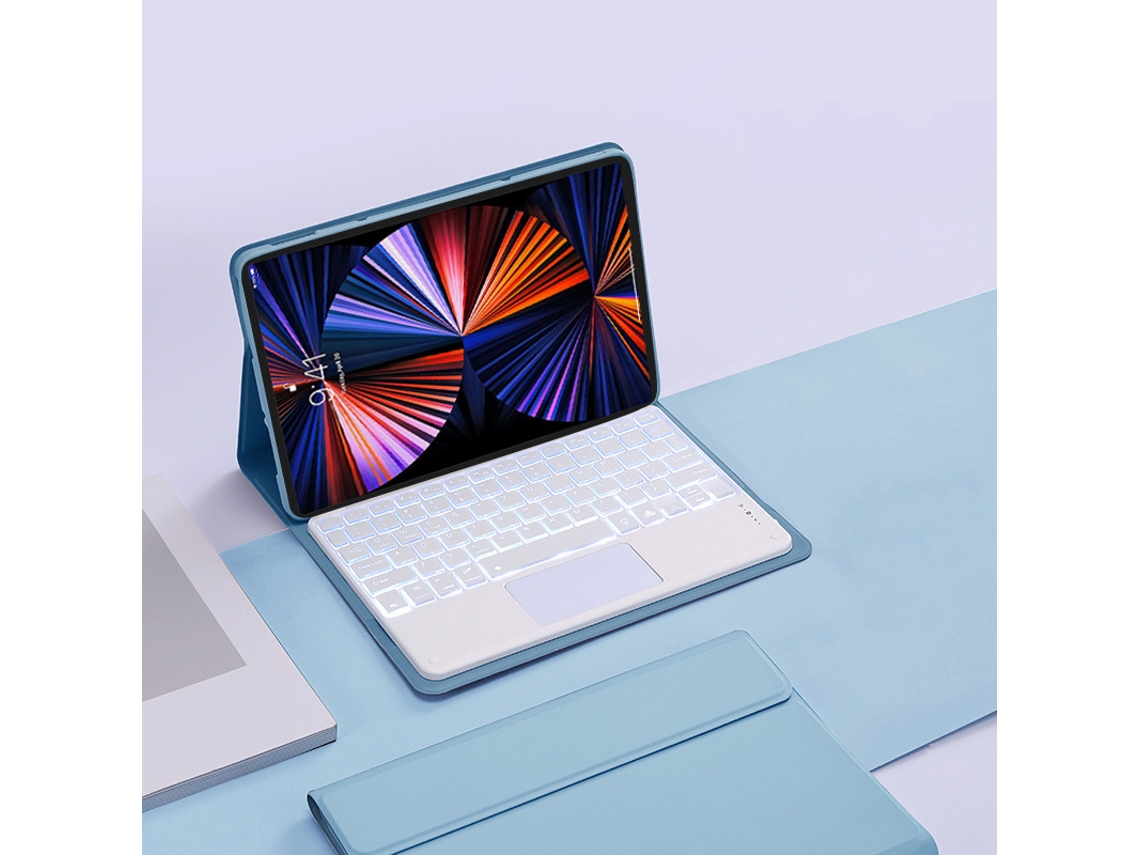 Capa Teclado Para Xiaomi Pad 5/5pro 11 Polegadas, Com Teclado Touch Backlit Cuich (foggy Blue)