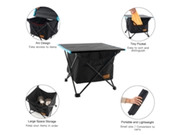 Mesa de Camping Portátil Plegable Aluminio Con Bolsa