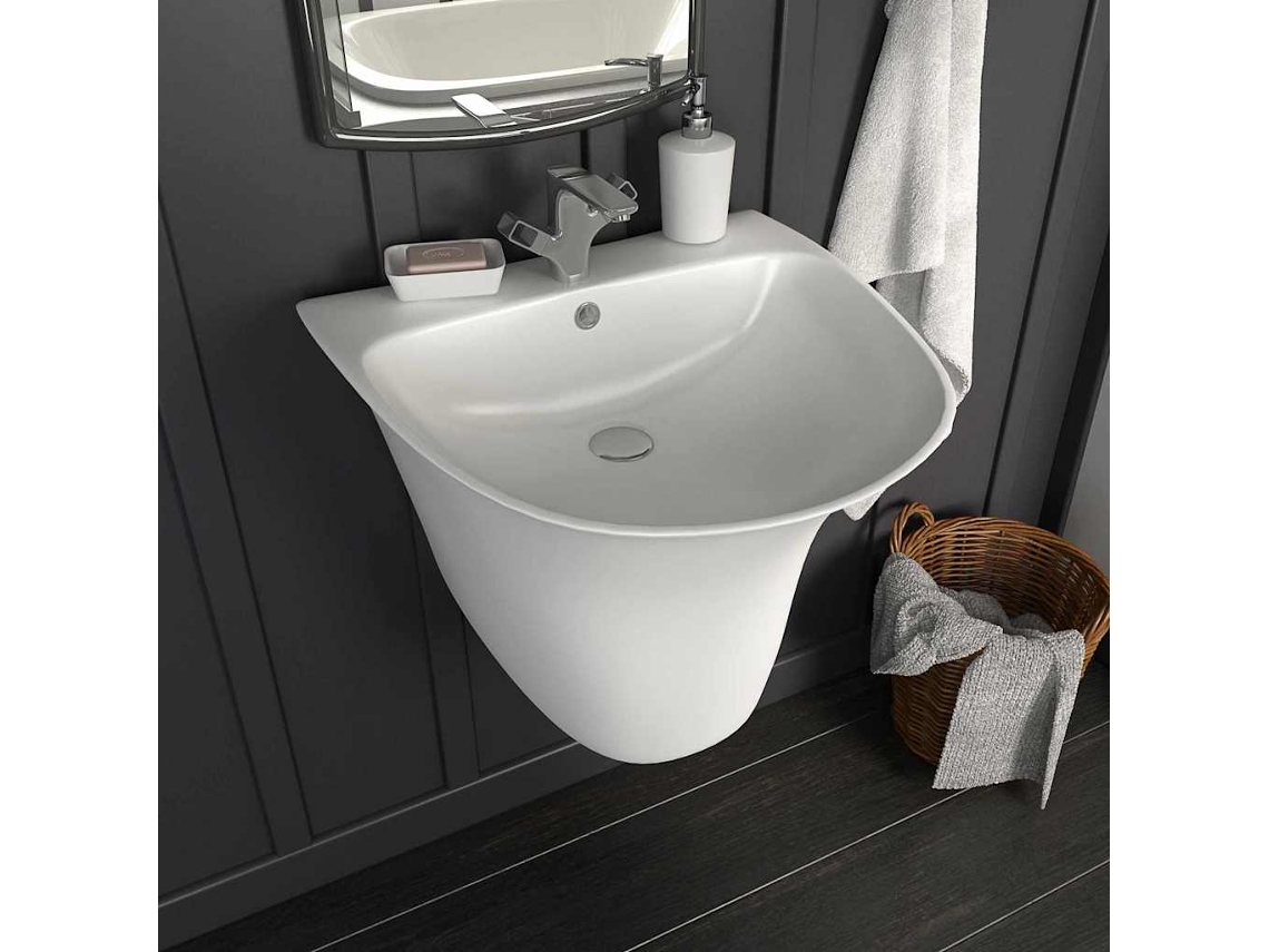 Vidaxl Lavabo Branco 47 X 45 X 37 Cm Cerâmica Vidrada