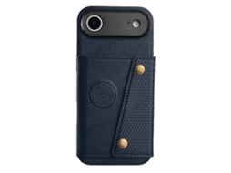 Capa Retrô Para Iphone 17 Air Com Compartimento Para Cartão E Fecho De Botão.