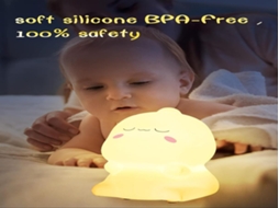 Lurelia Abajur Infantil em Formato de Dinossauro com Macio de Silicone, Recarregável USB, Sensor Touch e RGB para Bebês e Crianças, para Cabeceira