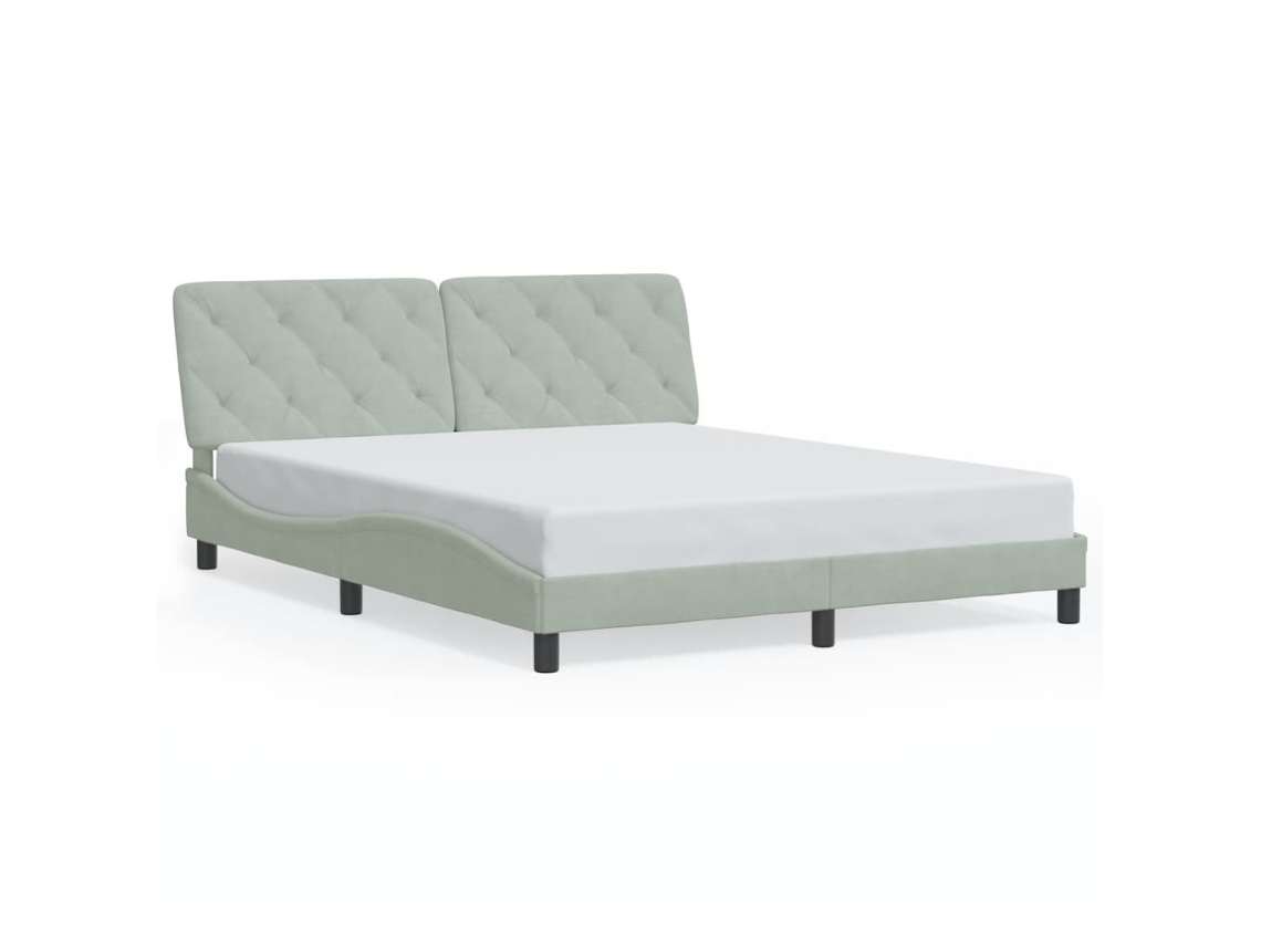 Bed Frame, Bed Frames Vidaxl Cinzeto Madeira Processada (160 X 200 Cm)