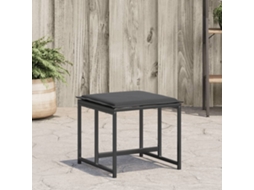 Vidaxl Bancos De Jardim C/ Almofadões 4 Pcs Aço E Textilene Preto