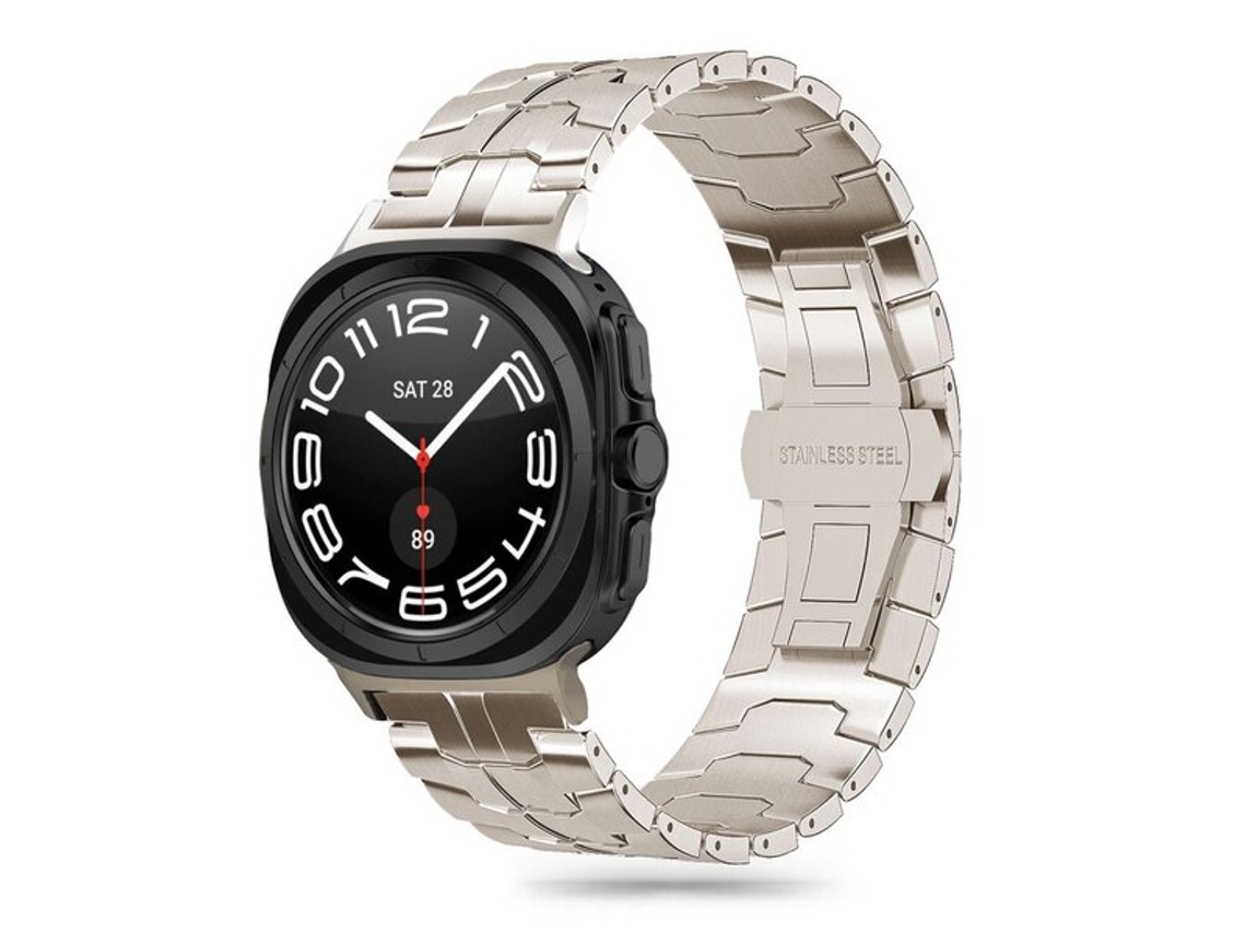 Linha De Aço Inoxidável Tech Protect Samsung Galaxy Watch Ultra Titânio Vayotoy (47 Mm)