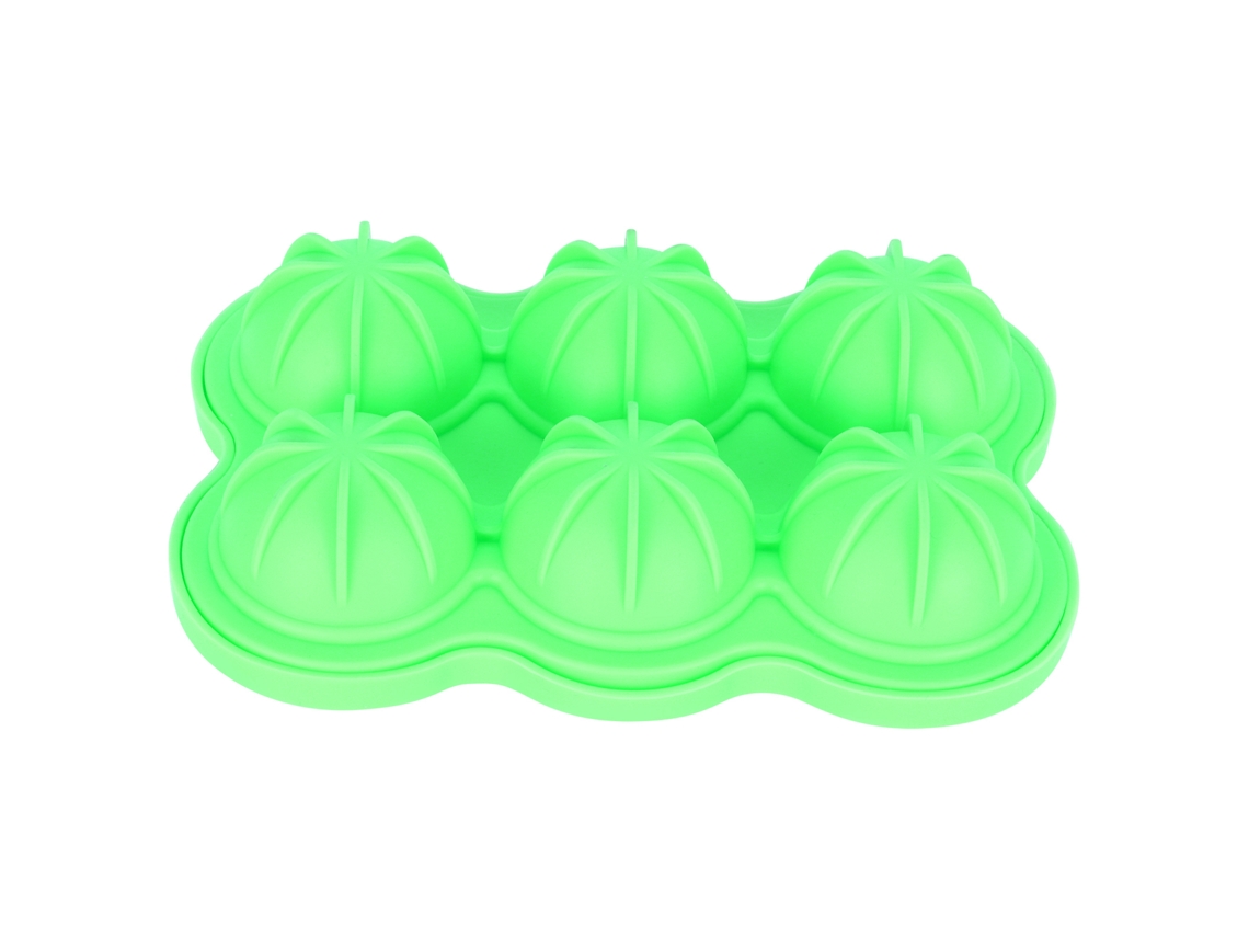 Molde De Gelo Em Bola Reutilizável De Silicone 6-celdas Para Cozinha E Barra Verde