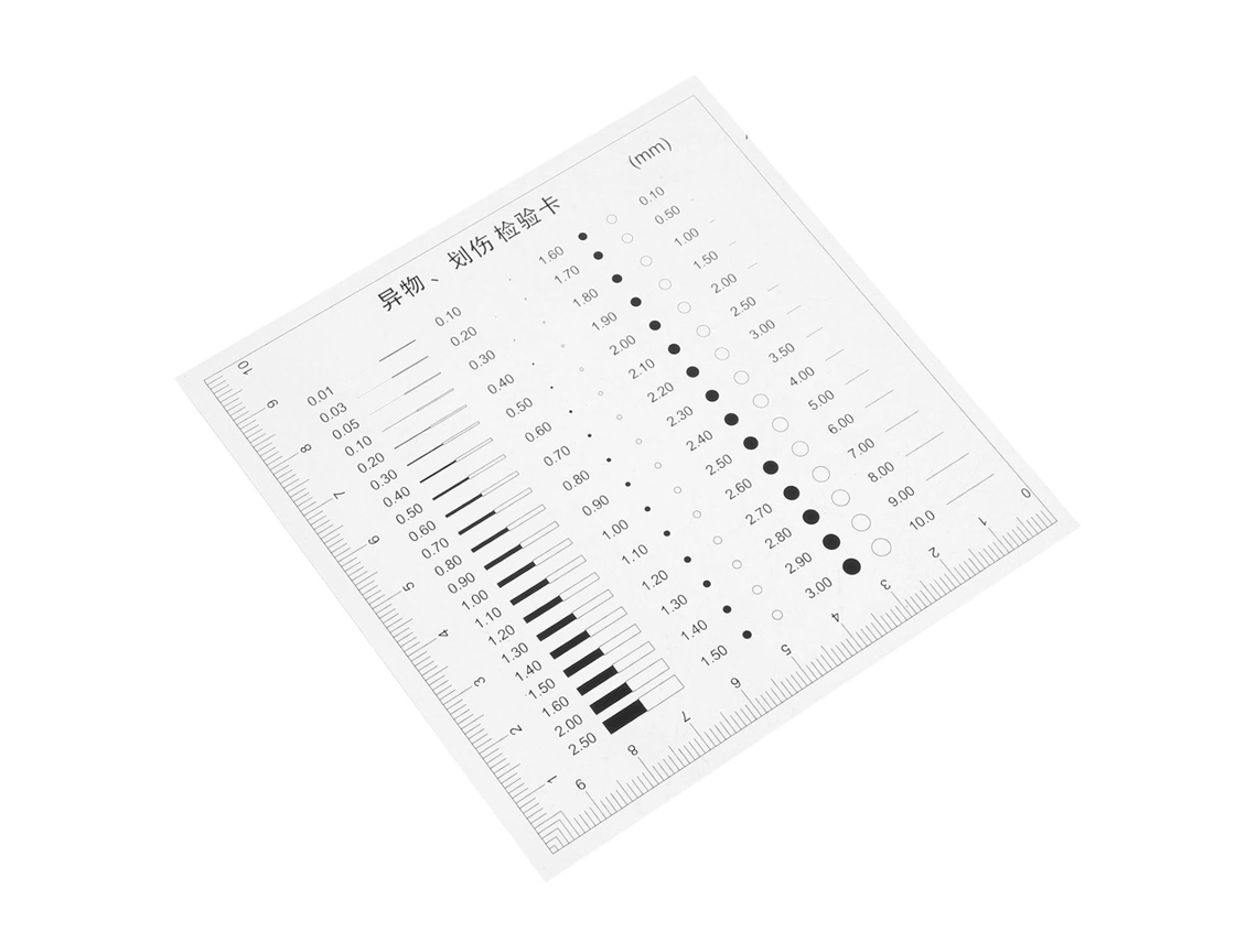 Régua De Medição De Defeitos Em Plástico Transparente Com 0,1 Mm De Espessura.