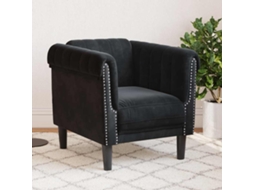 Vidaxl Poltrona Veludo Preto