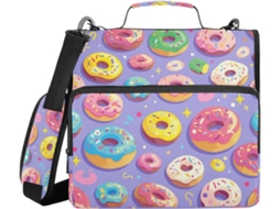 Organizador de Arquivos com Alça 1, 5 Bolsos, Facilita o Transporte, 3 Argolas, Bolsa para Material Escolar