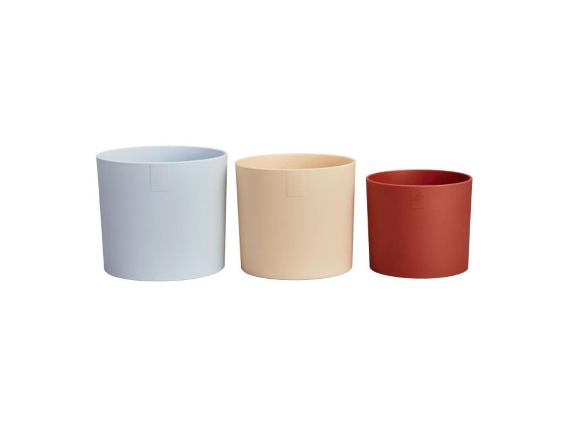 Vaso De Flores Lex Pott Conjunto 14 Azul Rosa Laranja C 14 X L 13,8 X A 12 Cm Interior 100 Reciclado Elho