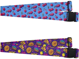 Conjunto De 2 Cintas Para Bagagem Pintura A Óleo Vermelho Cereja Portáteis E Ajustáveis Unissex Ideais Viagens, Escola E