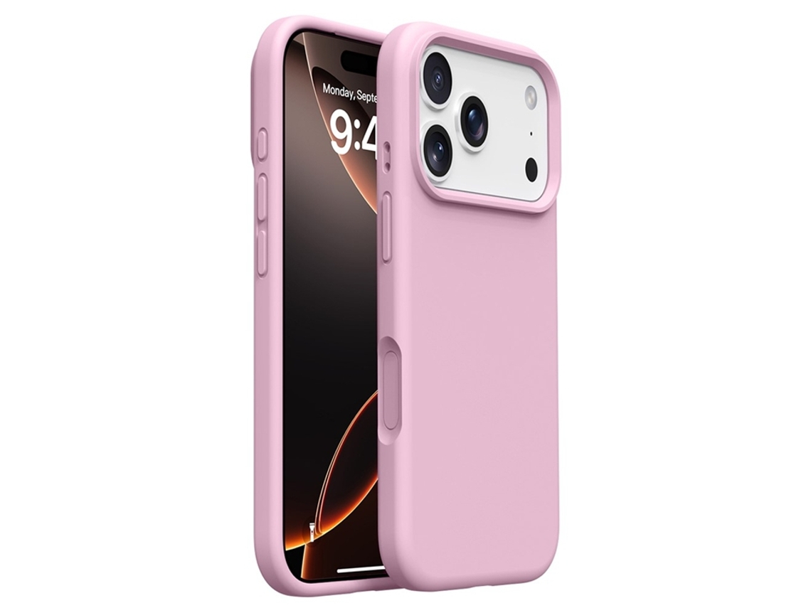 Capa Para Iphone 17 Pro Com Revestimento Interno Em Silicone E Microfibra - Rosa
