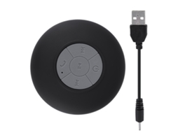 Caixa De Som Bluetooth Sem Fio Portátil Mini À Prova D'água Com Ventosa Preta
