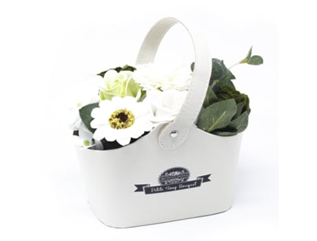 Pequeno Buquês de Flores de Sabão Branco Unidade 12.5X8X18 Cm
