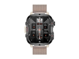 Smartwatch Qx11 com tela colorida de 1,96 polegadas e pulseira de aço milanês. Compatível com chamadas Bluetooth. Hengrongshen.