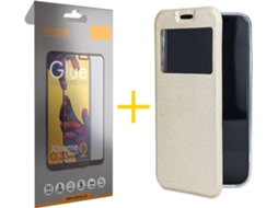 Kit Capa e Película Xiaomi Mi Note 10 SKYHE Full Gandy Flip (Dourado)