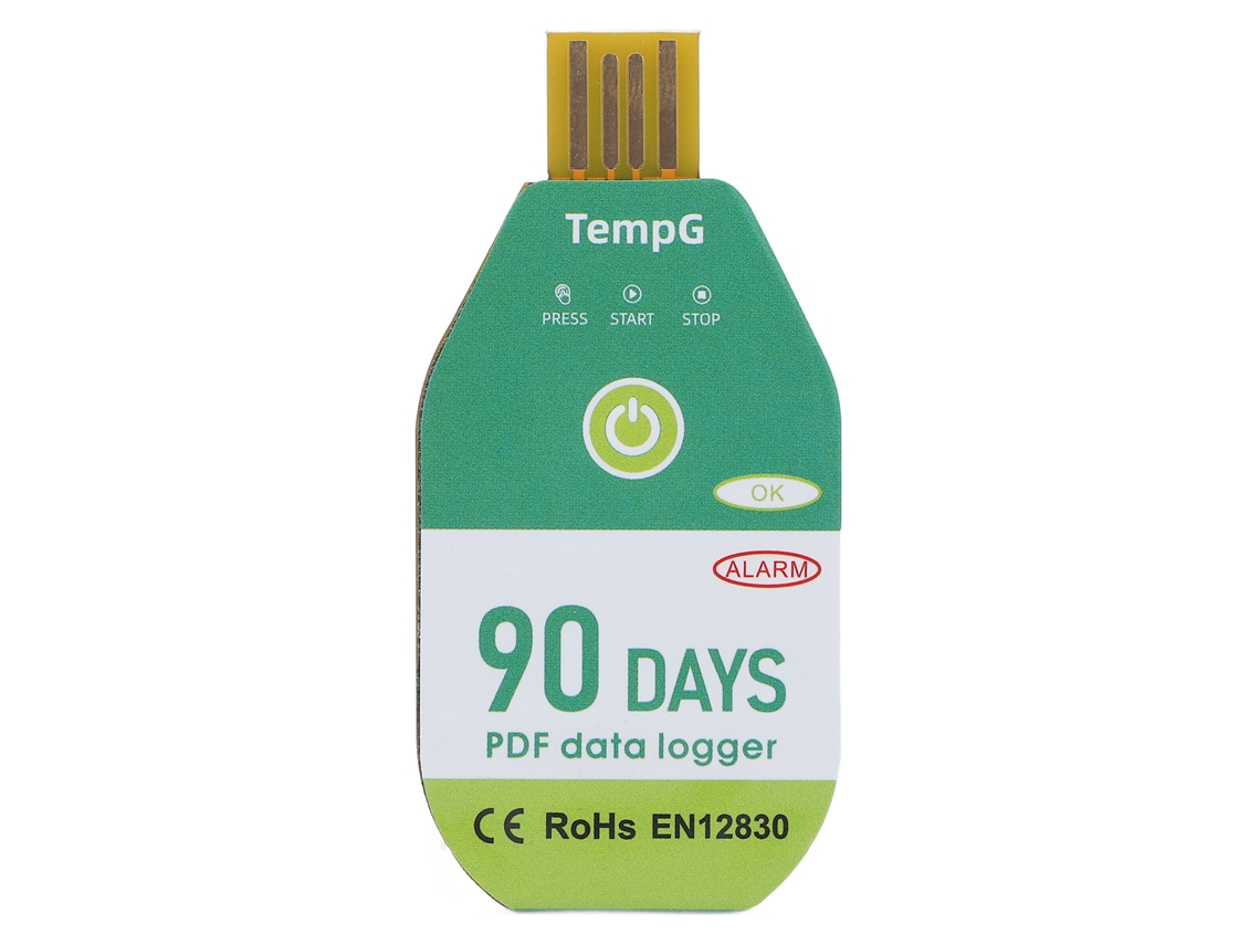 Registrador de Dados de Temperatura Usb Ip67 Resistente à Água para Cadeia Fria com 90 Dias