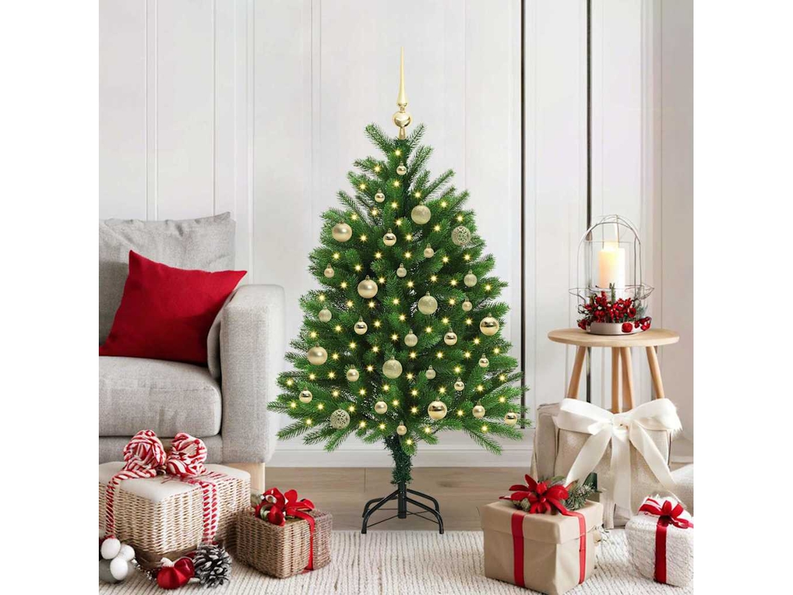 Vidaxl Árvore De Natal Com 150 Leds Com Suporte Verde 120 Cm Pe