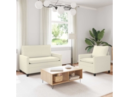 Vidaxl Conjunto De Sofás 2 Unid. Creme Tecido