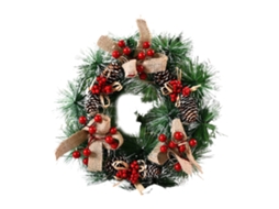 Corona artificial de natal de 30cm para porta e janela S/MARCA