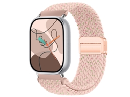 Pulseira magnética de nylon para Xiaomi Mi Band 10 Pro, Huawei Fit 5, Redmi Watch 4 5 6 - Rosa Estrela