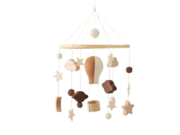 Móbile para Berço Infantil, Carrinho de Bebê, Chocalho Relaxantebalão de Ar Quente, Estrela e Lua, Móbile de Cama, Marrom CHENNNLS