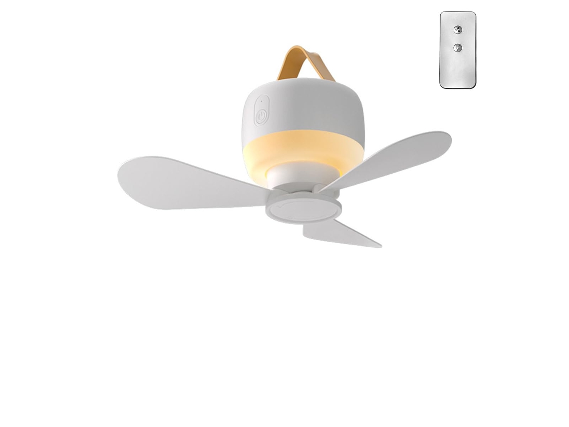 Ventilador Portátil 2 Em 1 Para Camping, Pesca E Ambientes Internos, Com Luz E Controle Remoto, 2, 1, Portátil, Recarregável, Controle Remoto