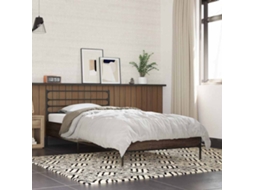 Vidaxl Estrutura De Cama Derivados De Madeira/metal Carvalho Castanho