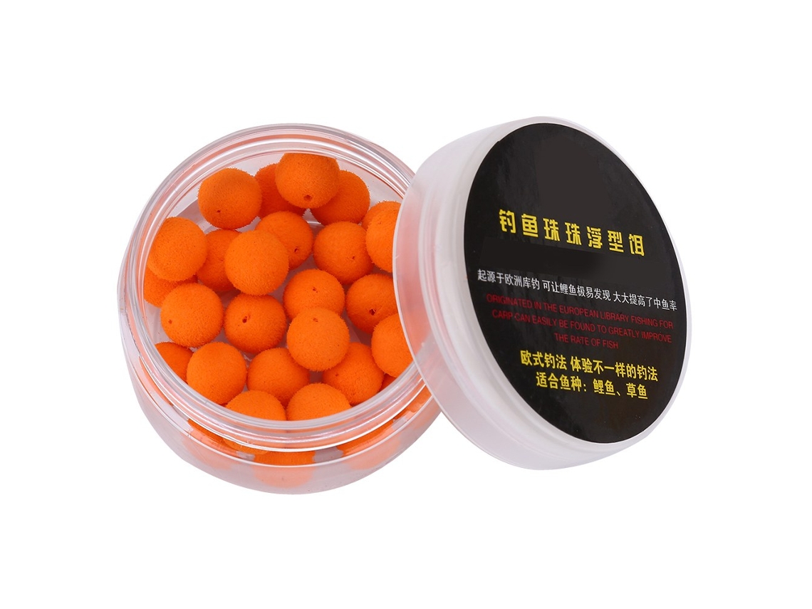 30 Pcs Iscas de Espuma Flutuantes para Pesca de Carpa Laranja 12mm